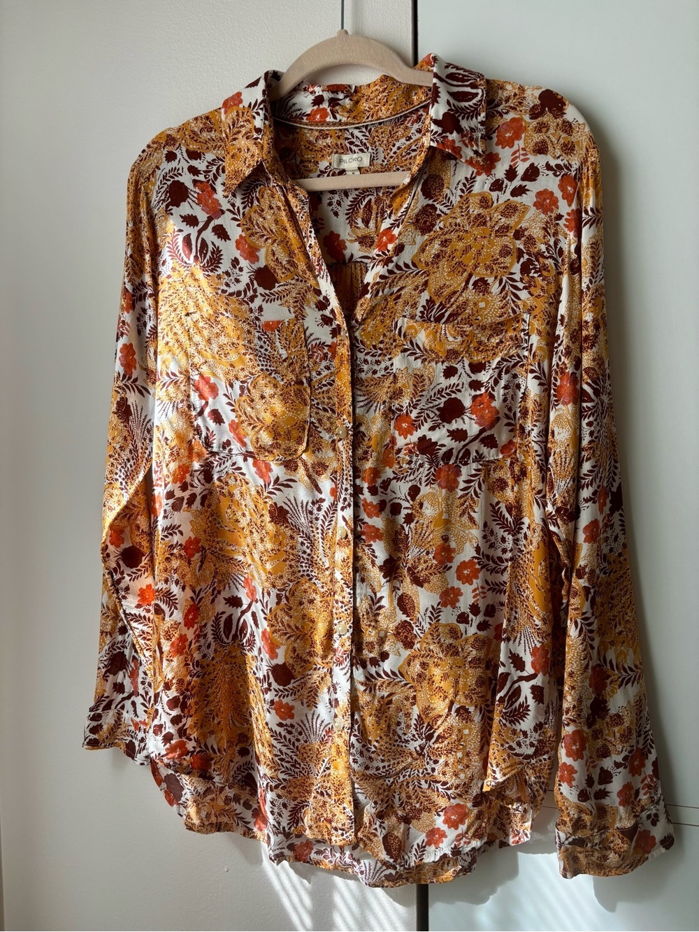 Anthropologie Pilcro The Romy Relaxed Buttondown Shirt Boho Floral Size M - Picture 3 of 4